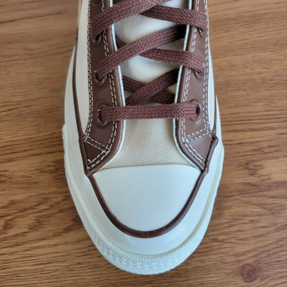 ⭐ Converse Chuck 70 High Leather Overlays 5.5 Men's Shoes Sneakers Ivory A09450C - Picture 6 of 11